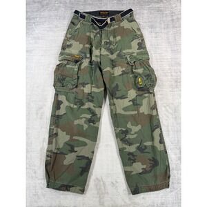 WearFirst Pants Mens 34x32 Green Camo Cargo Tactical Utility Y2K Paratrooper